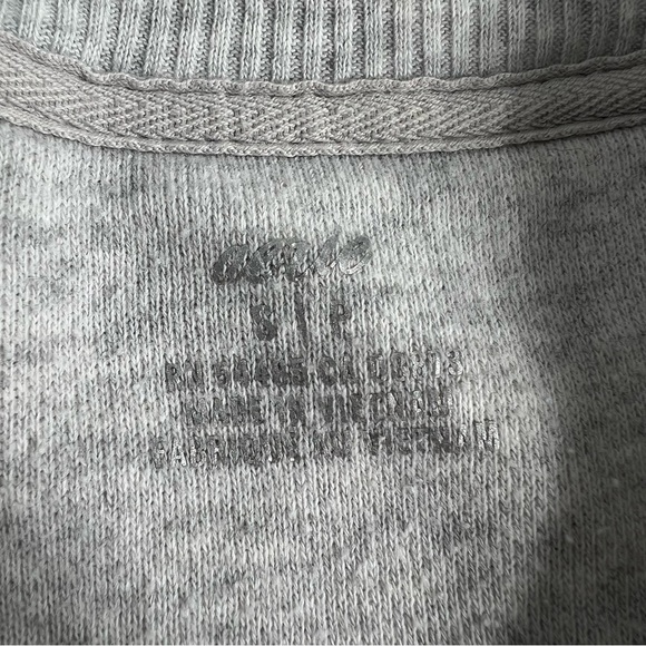 aerie Oversized Camo Side Slit Crew Neck Sweatshirt Women's Small Gray Pullover - Picture 5 of 6